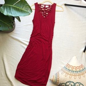 Just fab pink/red midi dress